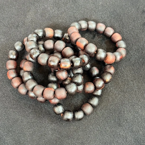 【黑满油】降真香1.5cm老型桶珠单圈手串