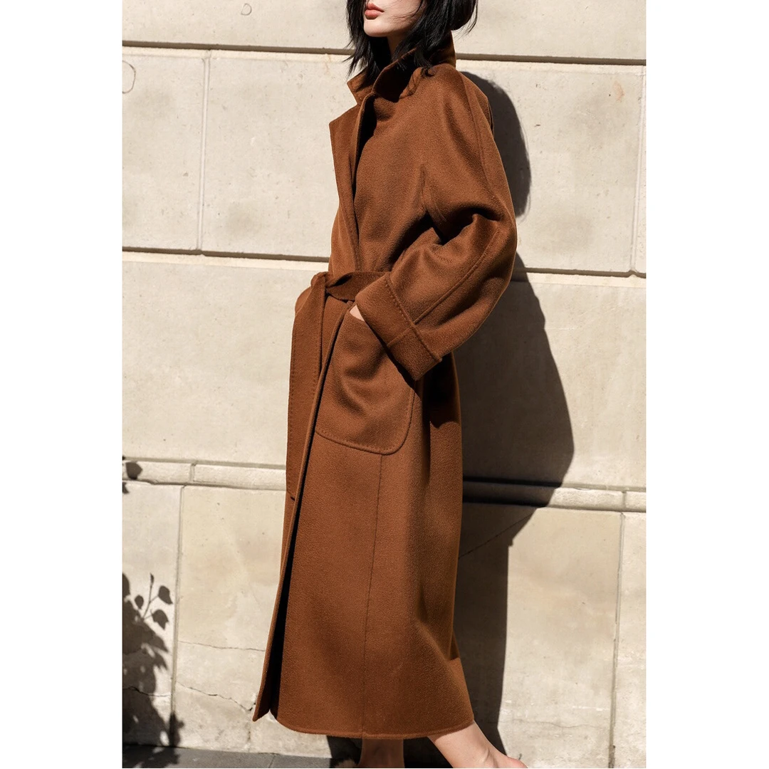 【七夕专属】M家水波纹大衣 浴袍中长款双面大衣外套  HW036