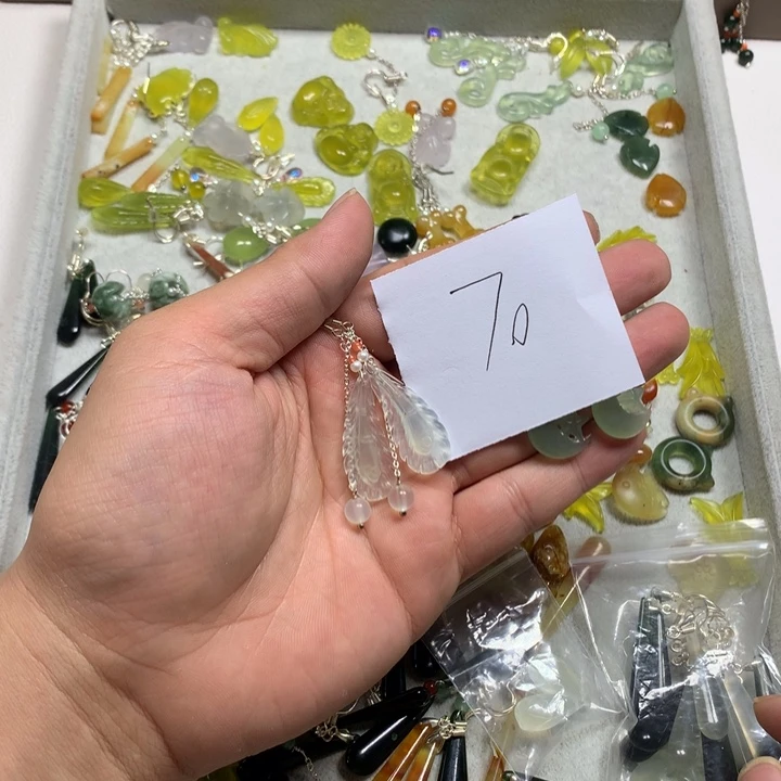 安***阳蛇纹石玉合金发夹