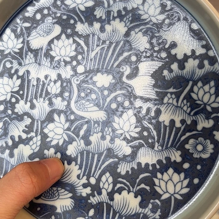 摆件景德镇青花一路连科大壶承