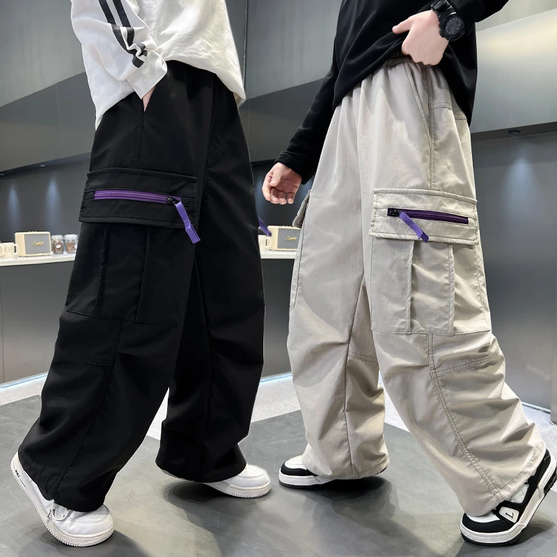 儿童装男童春季工装裤2025新款中大童春季宽松百搭休闲裤男孩春装