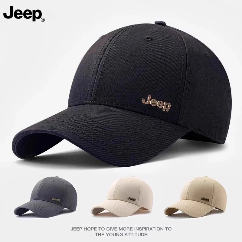 JEEP/吉普帽子新款鸭舌帽男士硬顶加深纯棉秋季百搭棒球帽大头围