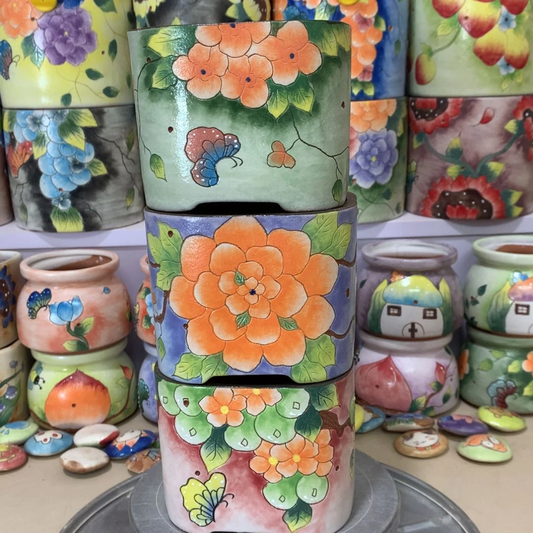 福利花盆，手绘花盆