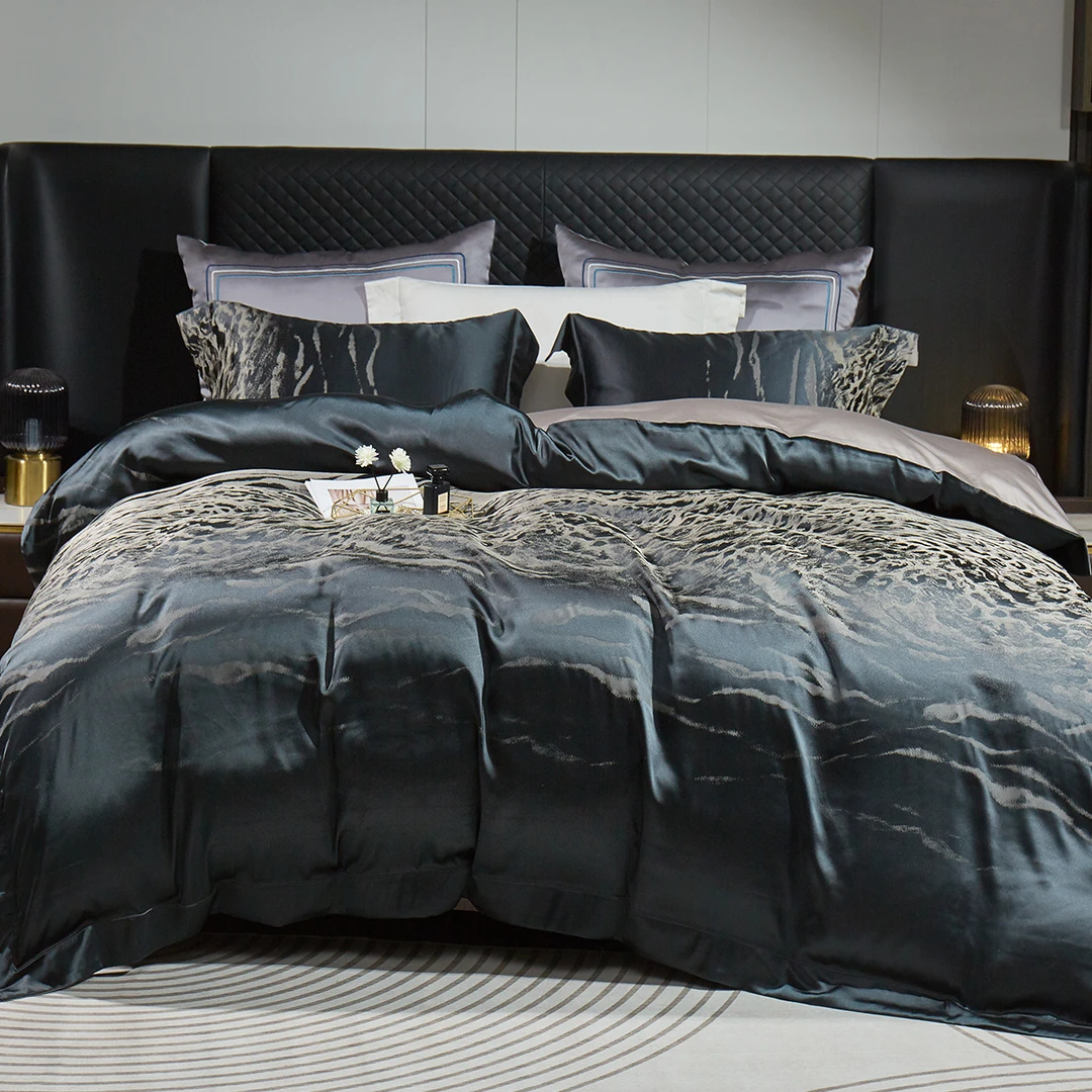 鎏金旋律系列高精密贡缎提花四件套高级感轻奢床品简约明超睡眠馆