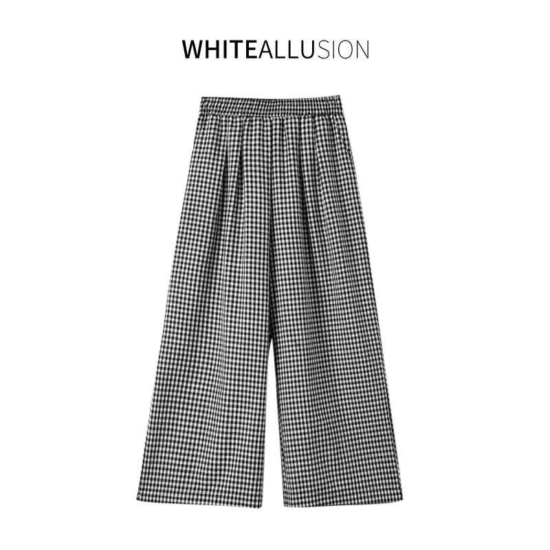 【素典上新】25年夏季秀场格纹裤休闲风小个子九分裤显瘦洋气4565