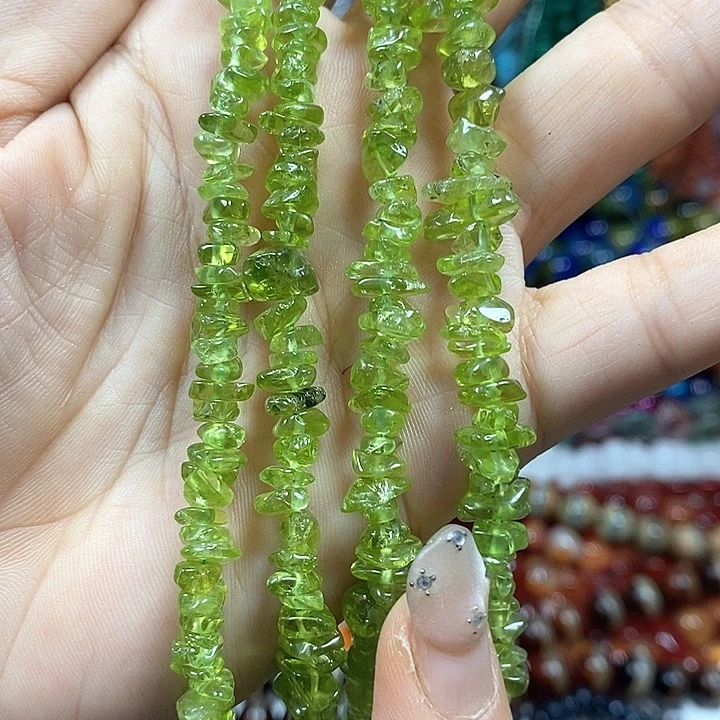 玛瑙/玉髓未镶嵌珠宝半成品天然橄榄石卡5-8mm