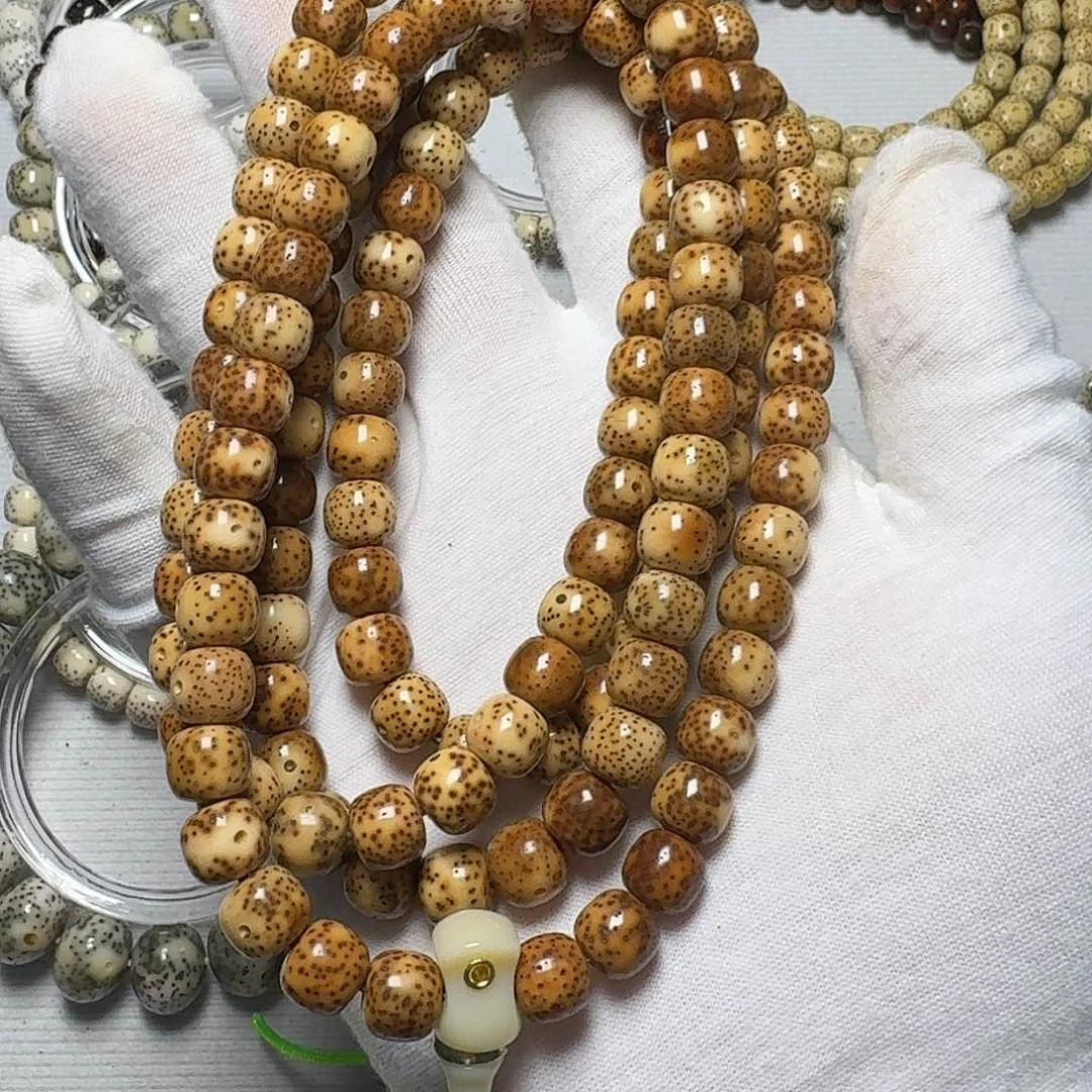 扣***文星月菩提手串原生态陈籽虎皮脖挂135颗