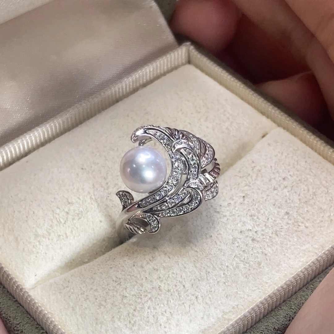 淡水珍珠戒指银S925镶嵌