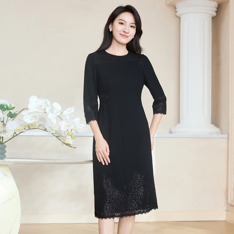 【粉丝专享】BuouBuou【商场同款】气质轻礼服小黑裙连衣裙BI1G083