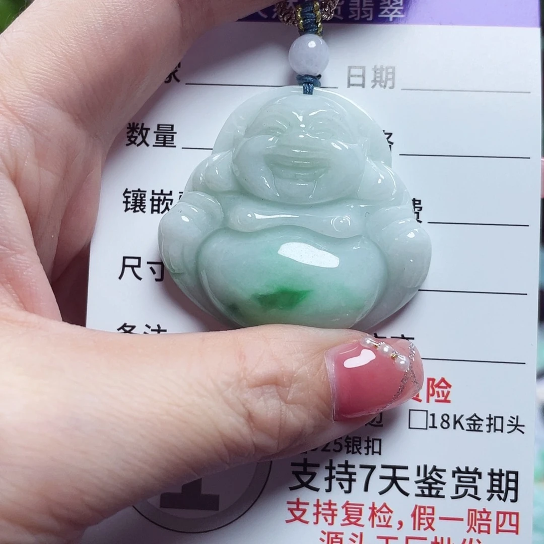 翡翠未镶嵌颈饰佛公09