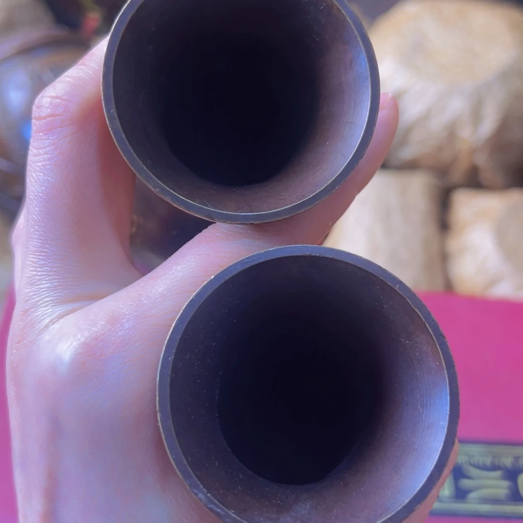 原矿风磨铜花瓶一对