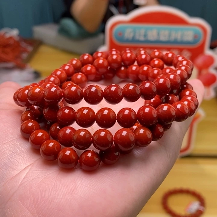 南红玛瑙未镶嵌手链8mm 多圈  多样性发一