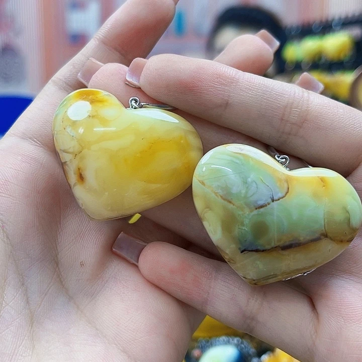 琥珀银S925镶嵌颈饰耳环