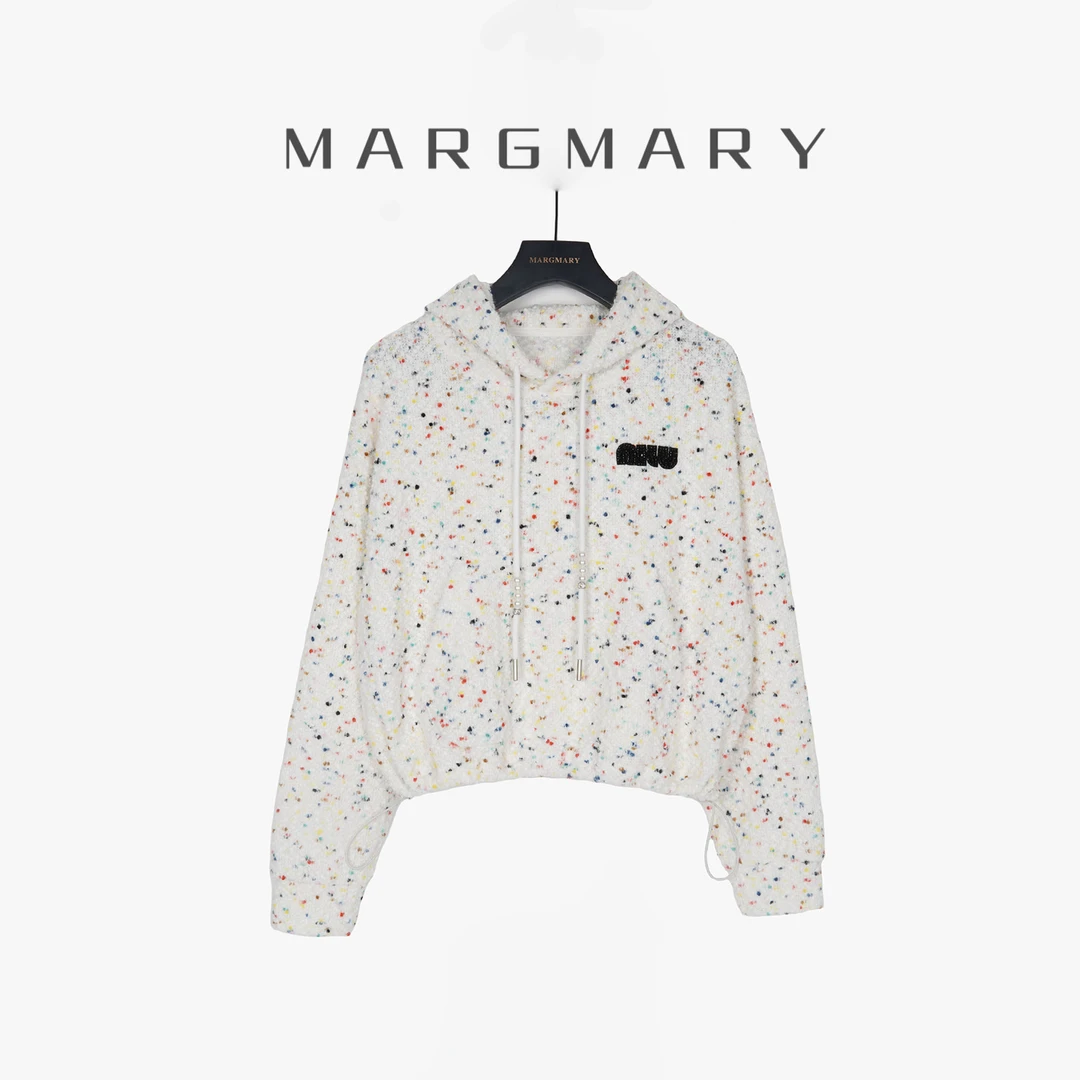 2025春季设计师新款休闲时尚百搭潮流舒适彩虹点点恋连帽卫衣