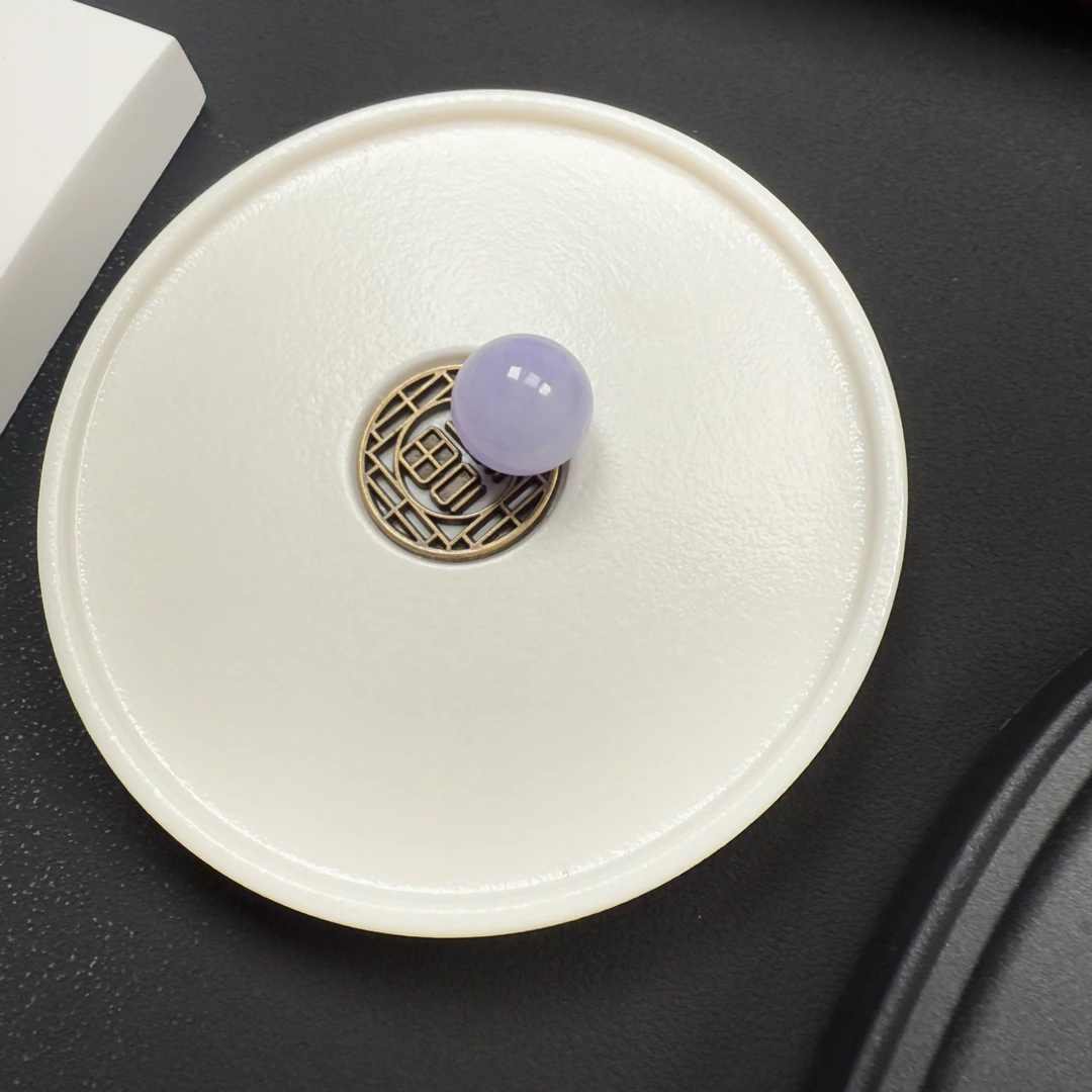 缅甸a货翡翠卡12.8mm紫罗兰珠子