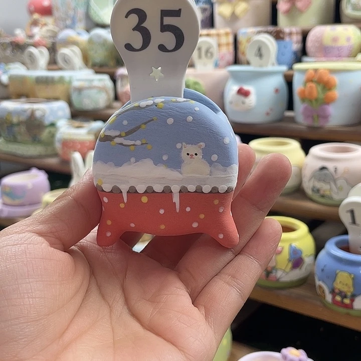 35…..手工手绘花盆