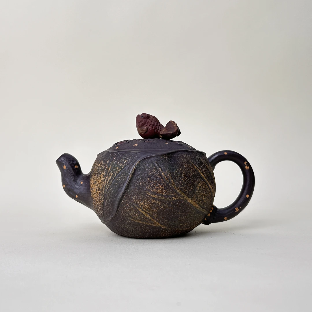 宜兴手工紫砂陶 方开明茶壶GS3627-19