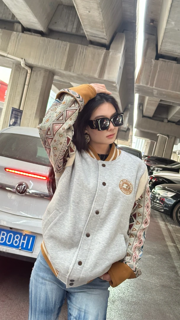 潮流拼色棒球服学院风情侣夹克休闲宽松外套秋冬百搭