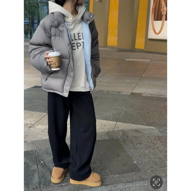 恩熙·韩版宽松拼色立领羽绒服外套910