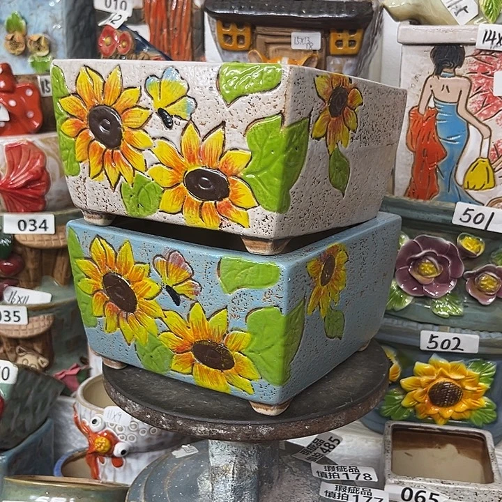 粗陶材质多肉花盆