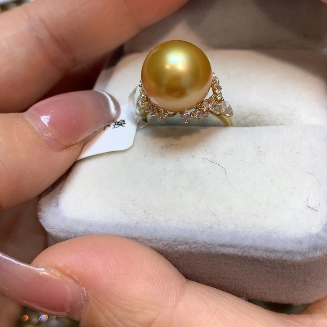 海水珍珠戒指14K金镶嵌
