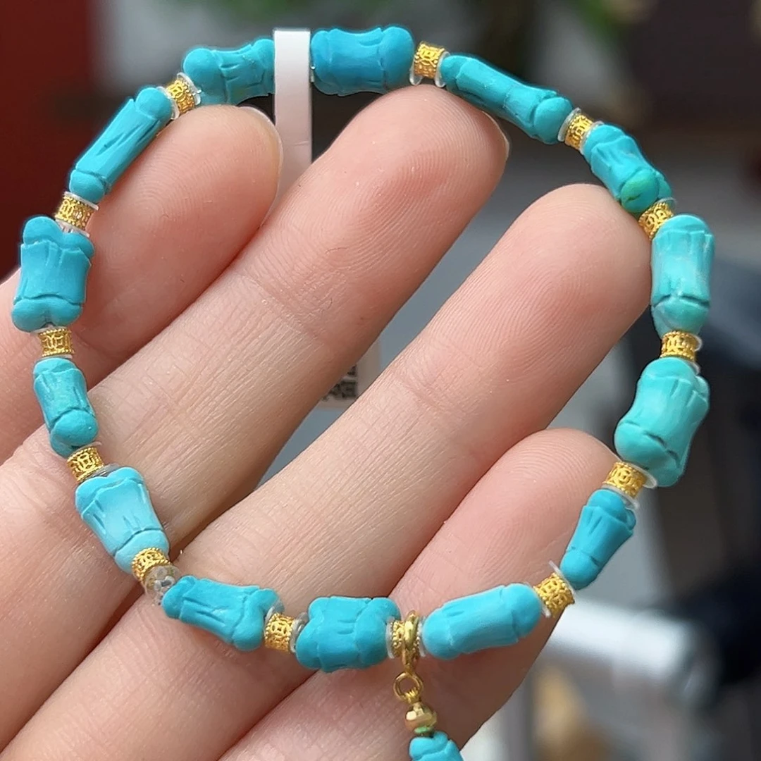 绿松石珠宝奇石18K金镶嵌