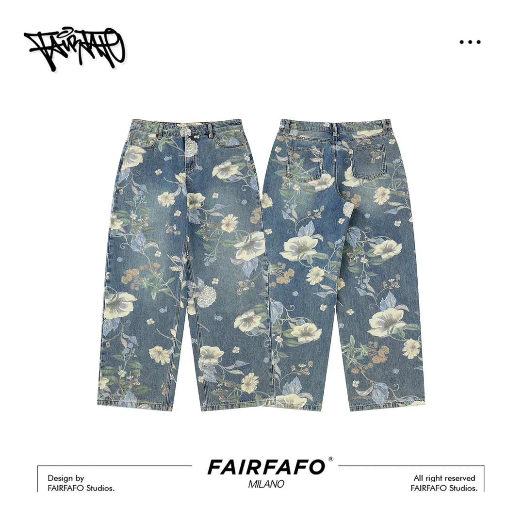 【满印花卉牛仔裤】回头率拉满时尚潮牌女装XW5KA0418