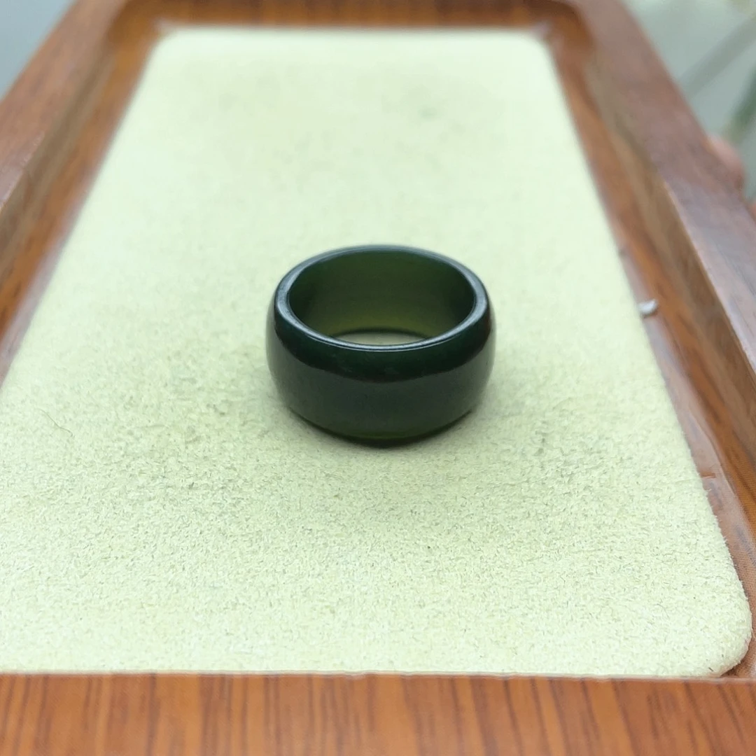 未镶嵌戒指和田玉108青玉宽条17-18号