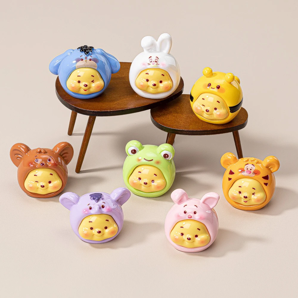 童话动物维尼实色款可爱萌粒摆件网红创意
