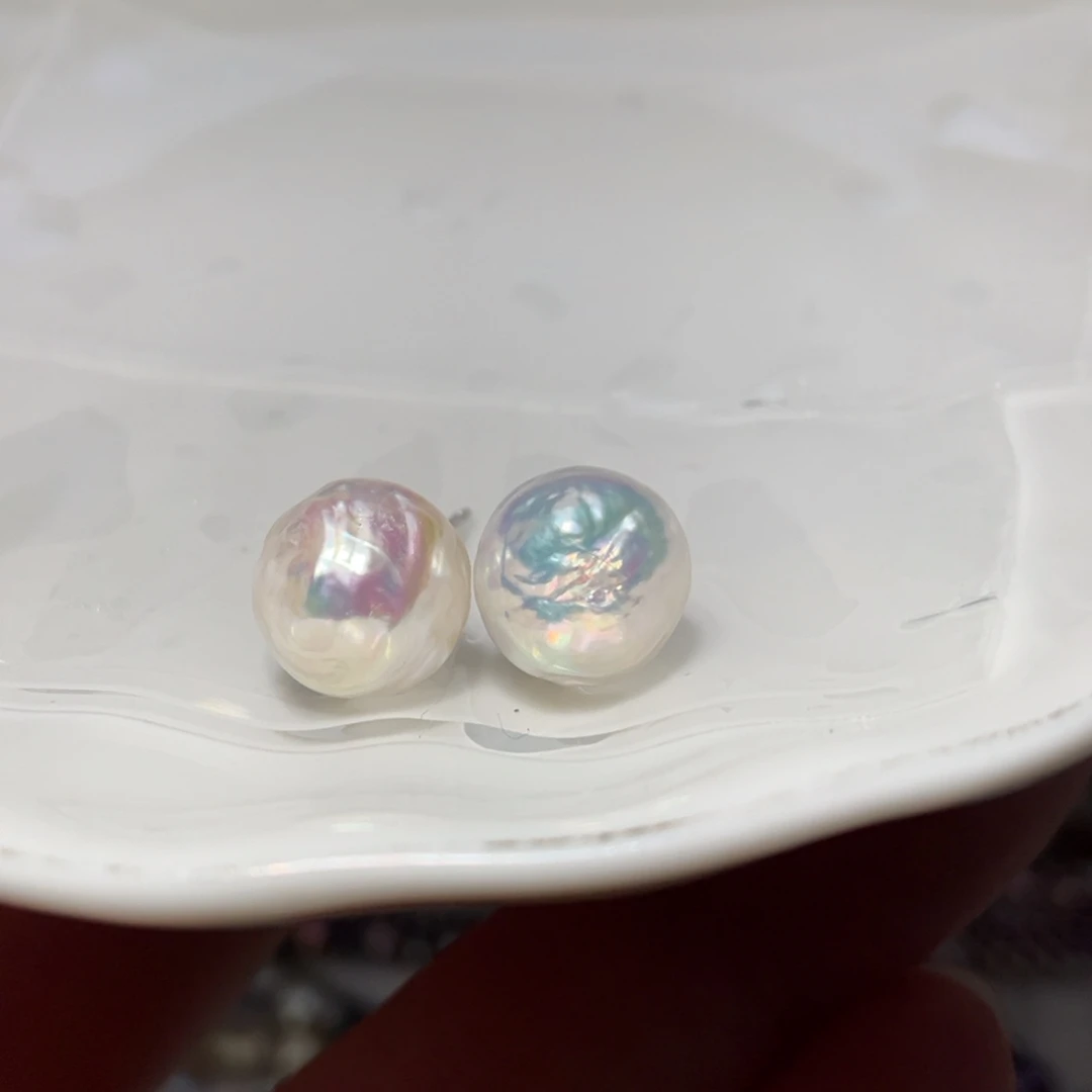 淡水珍珠耳饰银S925镶嵌