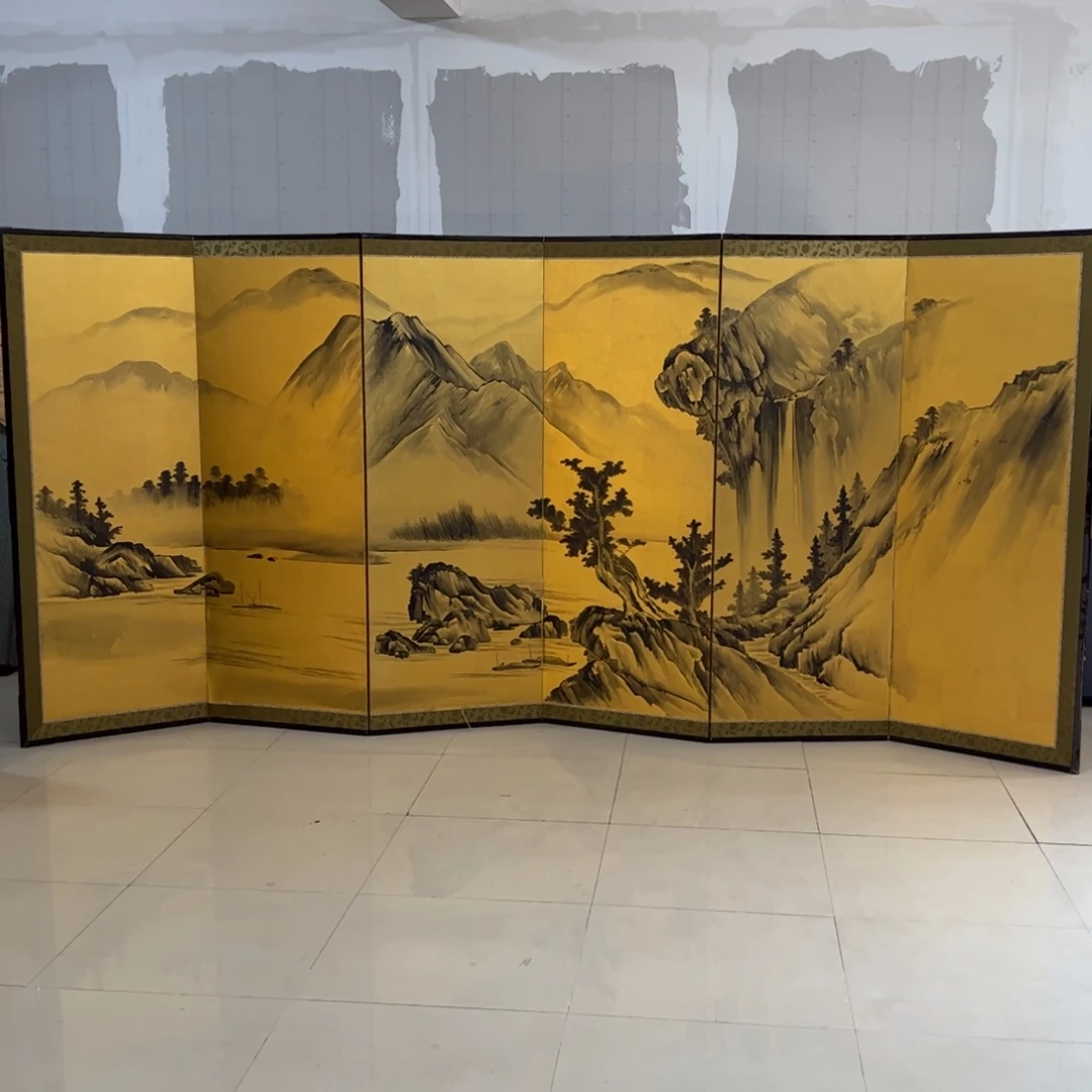 绘画屏风框画茶空间设计