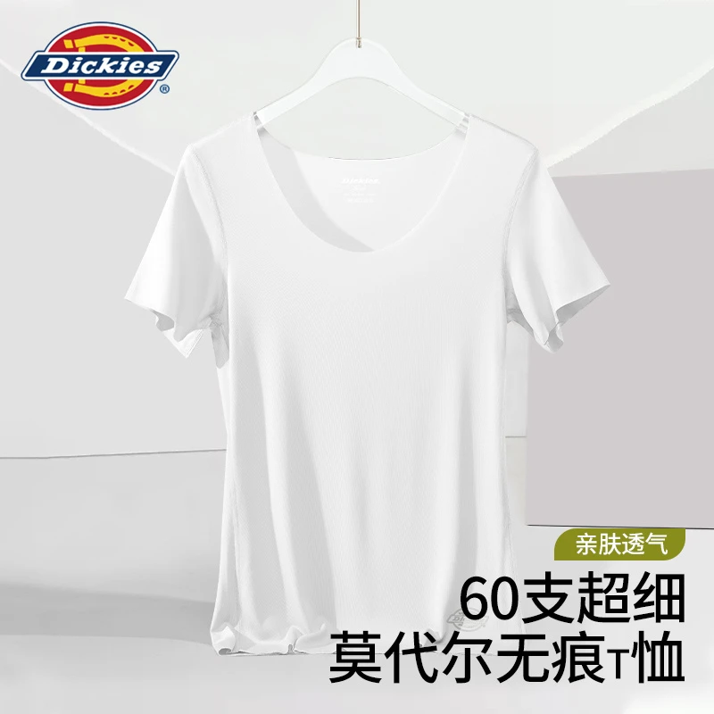 DICKIES四季女款夏季透气莫代尔氧气衣薄款亲肤短袖打底衫居家服