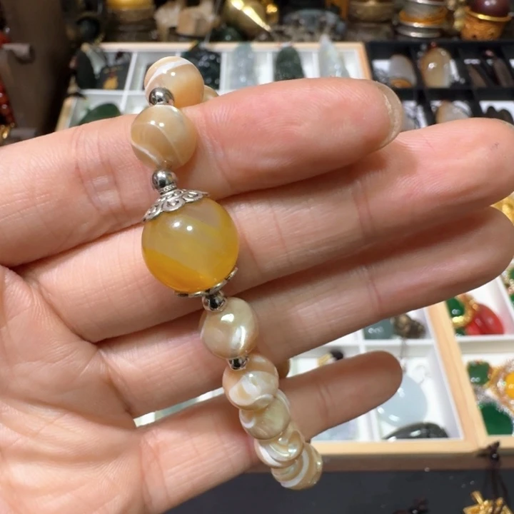 玛瑙/玉髓手串合金玛瑙手串