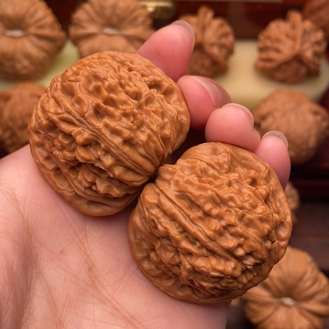 把件文玩核桃精品红皮四座楼40