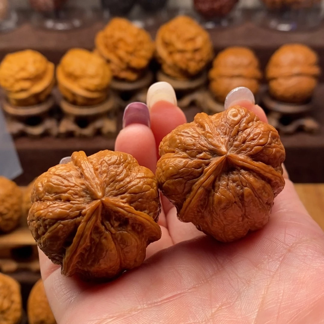 起***喽把件文玩核桃36福蛙三棱