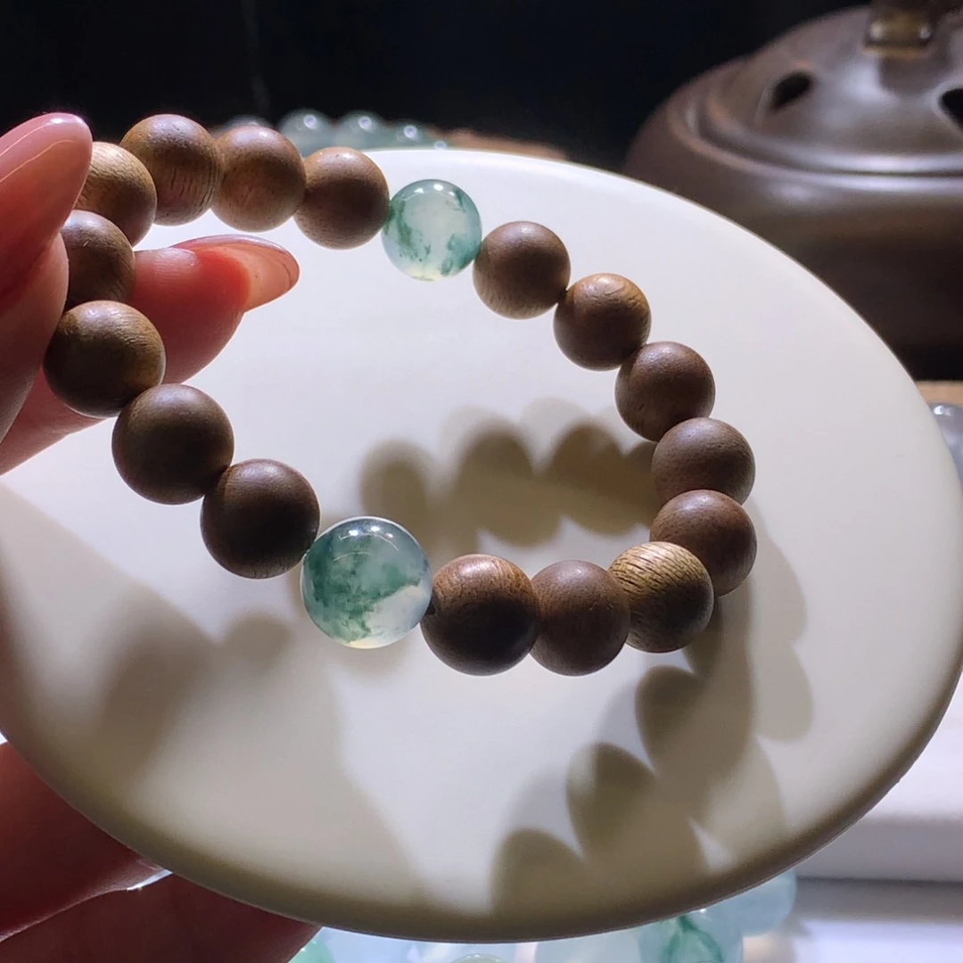 未镶嵌手串翡翠精品日常穿搭款种水飘花手串