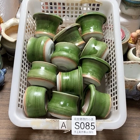 紫砂花盆085微瑕品口径3.5到4.5左右