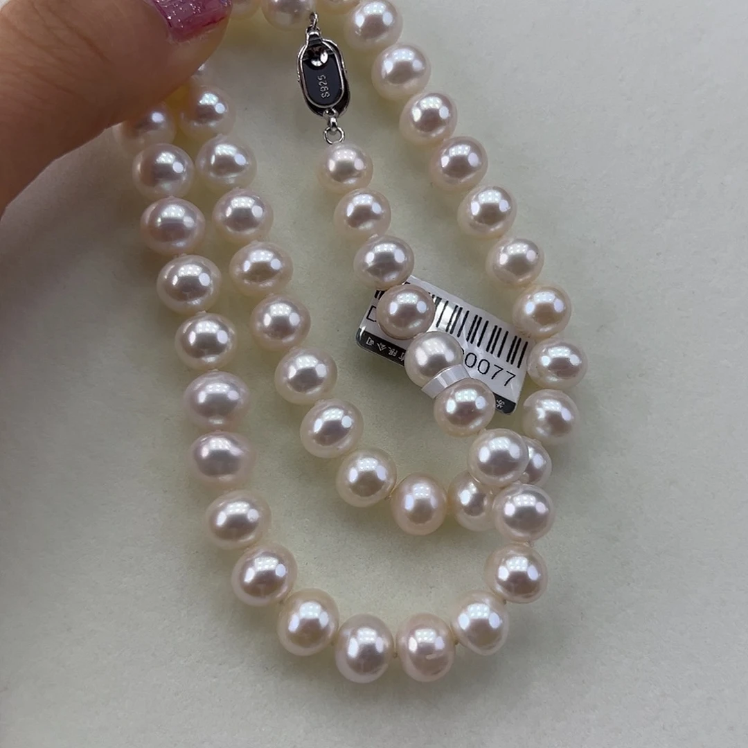 淡水珍珠颈饰银S925镶嵌➕8.9极光天女粉