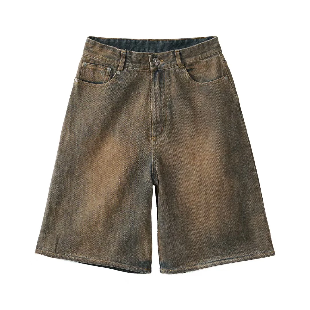 左岸迷香 Z25SS3005 布衣分享原创小众春夏复古【植物染】牛仔短裤