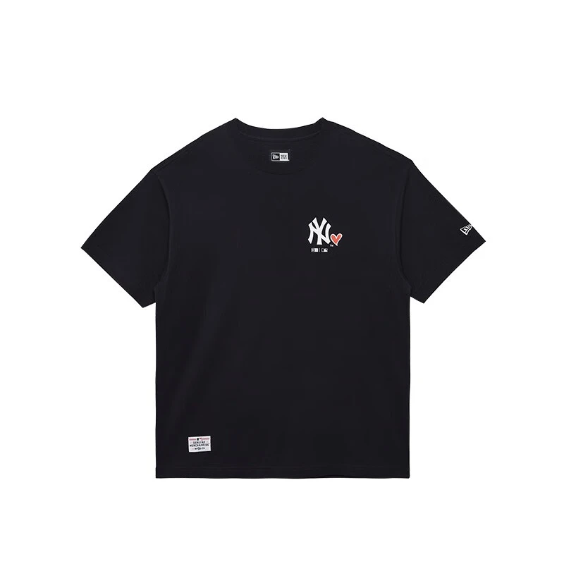 NewEraxMLB联名款爱心系列纽约洋基队徽标印花宽松短袖洋基队短袖