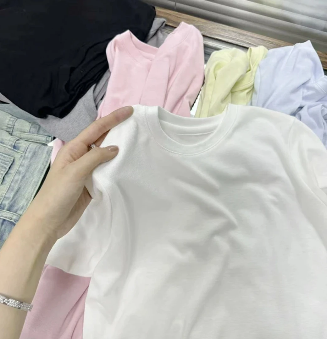 纯色短袖基础款彩色糖果T恤女款短袖