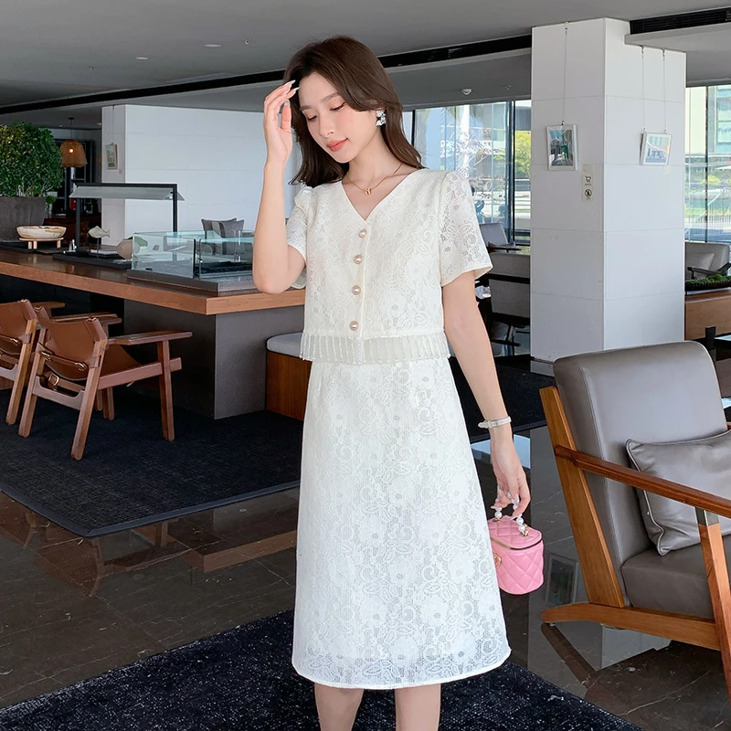 奢姿【欧美琳】大码女装2025夏季新款胖妹妹轻奢假两件圆领连衣裙