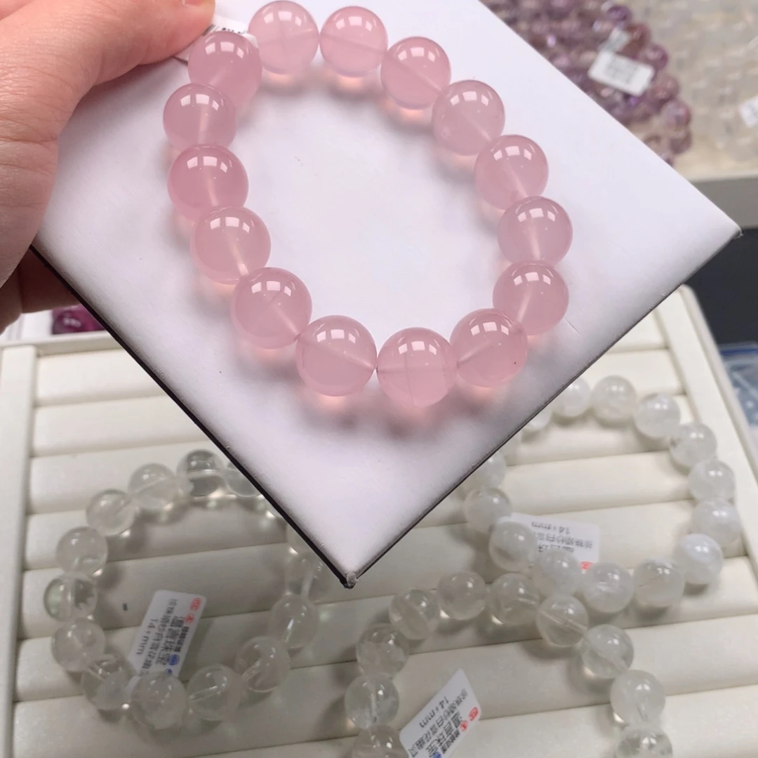 水晶手链未镶嵌马粉15，A25