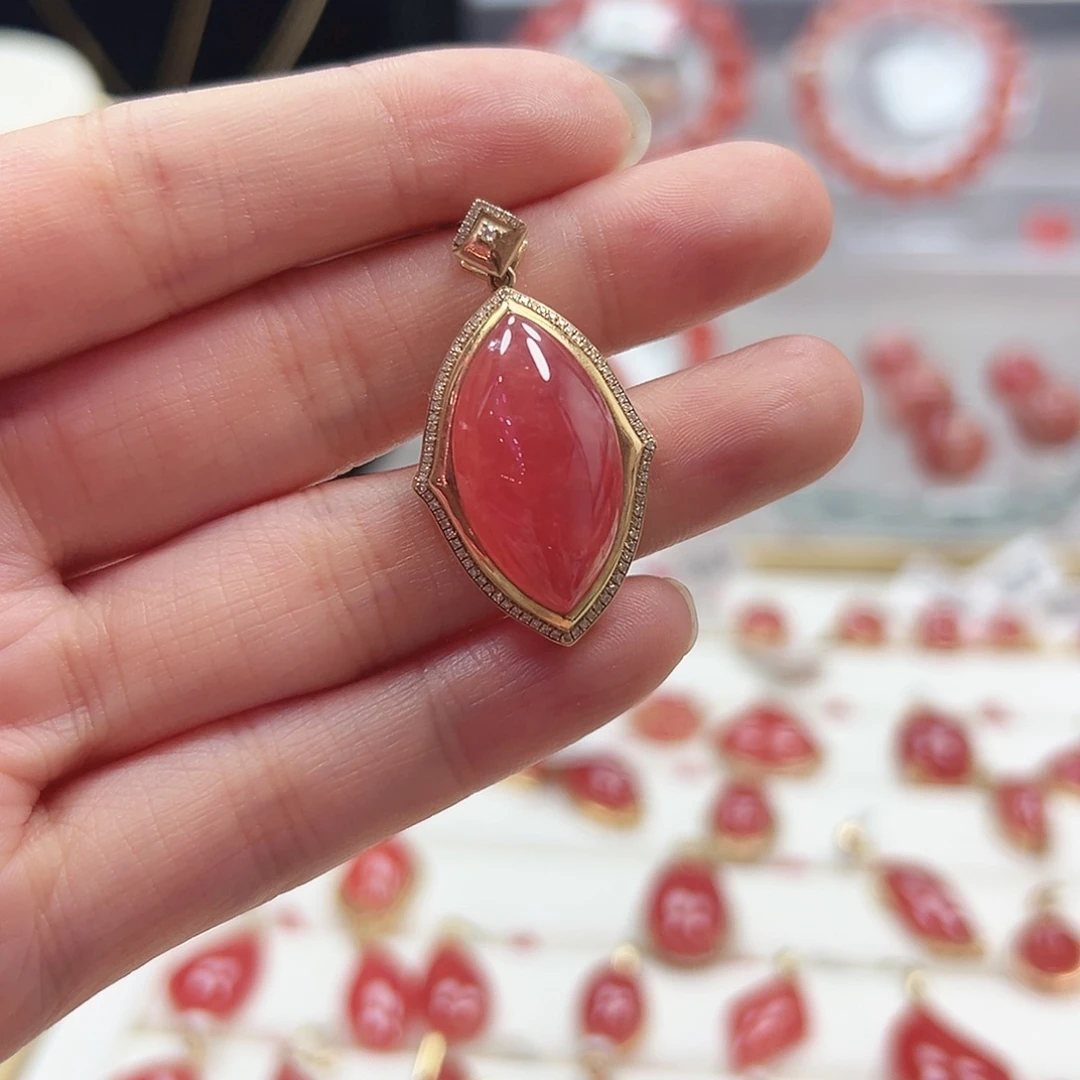 菱锰矿（红纹石）未镶嵌手串