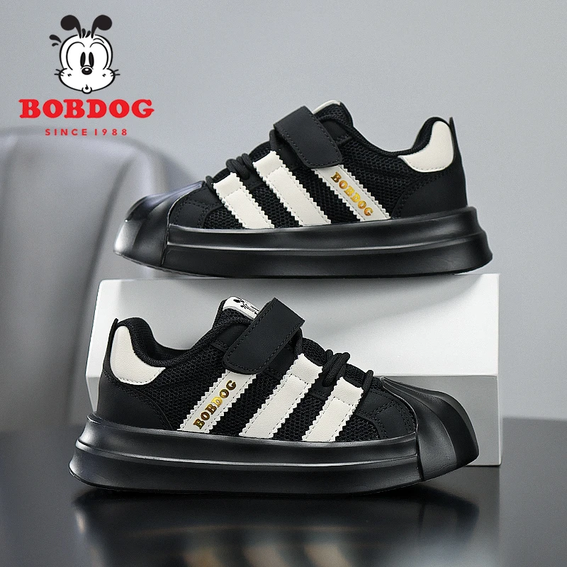 Bobdog/巴布豆童鞋2025春季贝壳头男童女童休闲软底儿童板鞋7151