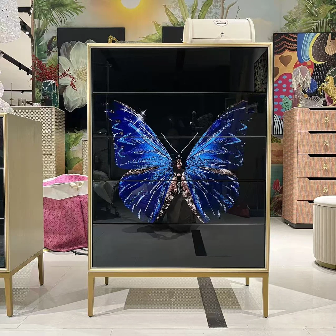 【喜悦家具】KH西伯利亚蝴蝶五斗柜80*40*115