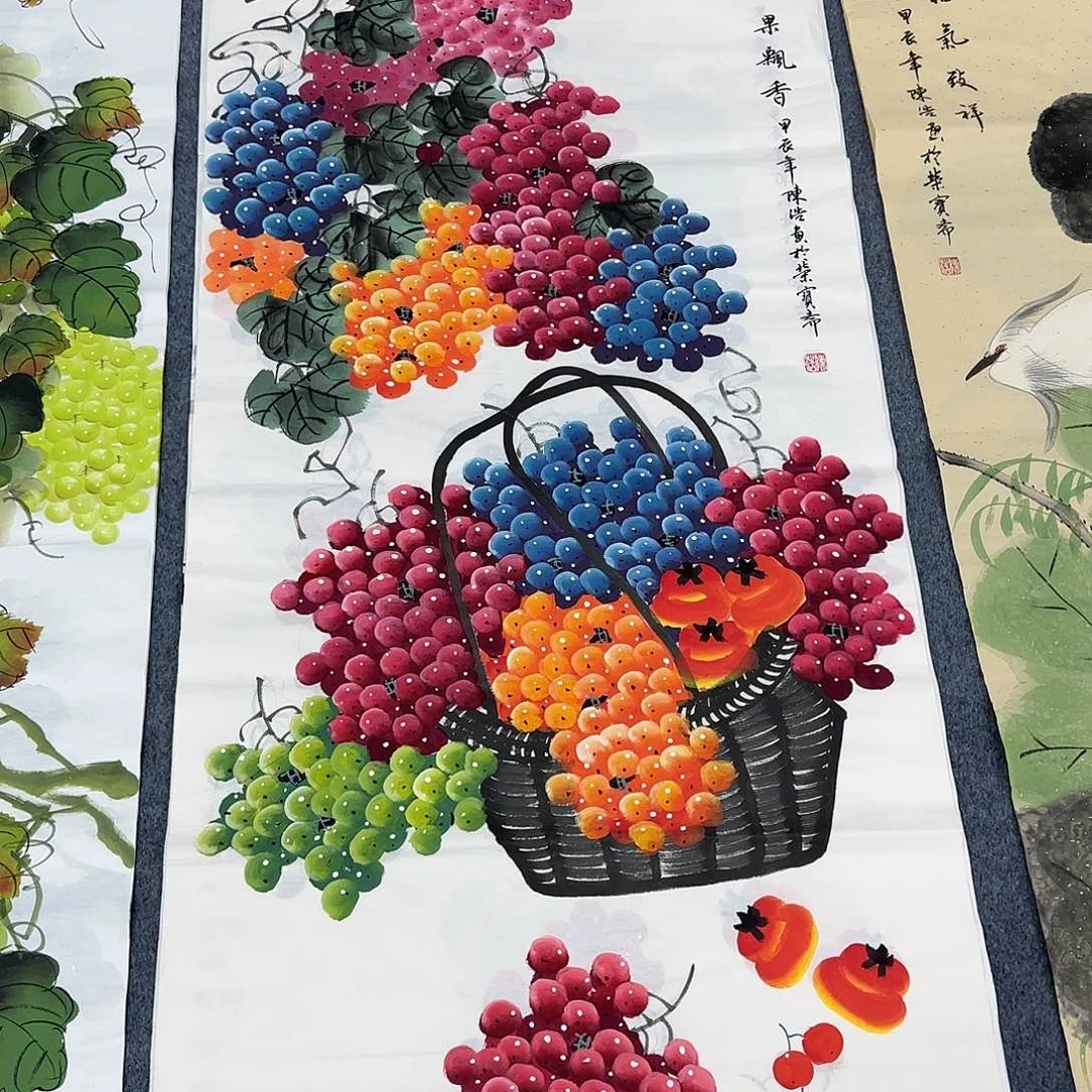 国画尺寸70X138手绘作品