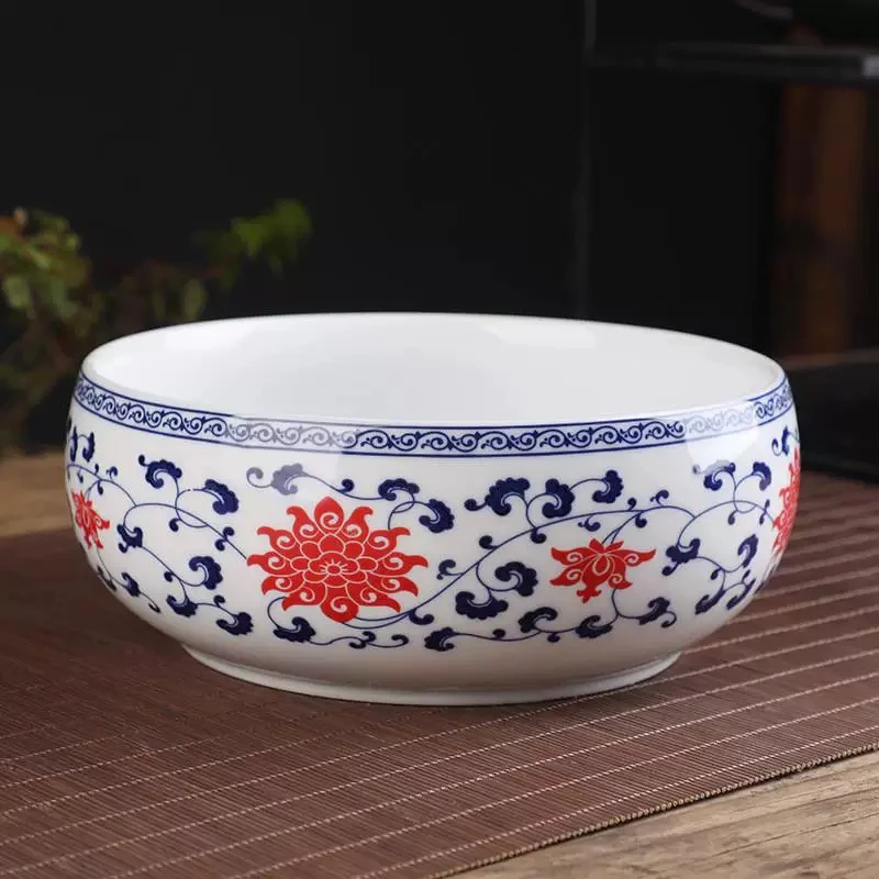 青花缠枝莲茶洗杯洗茶渣缸-4243