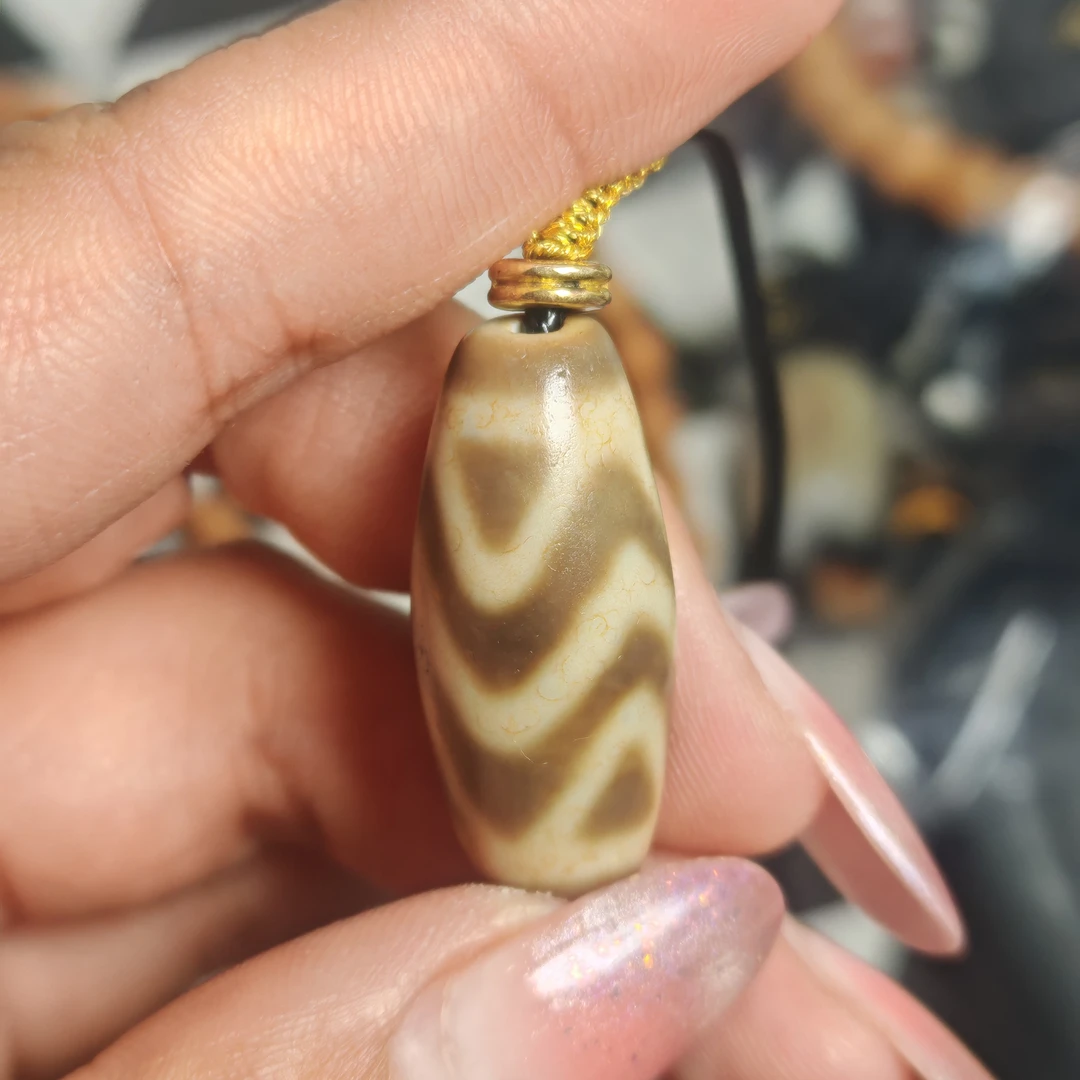 非金属大理石手链 手工带绳二眼金刚天珠独特设计藏式