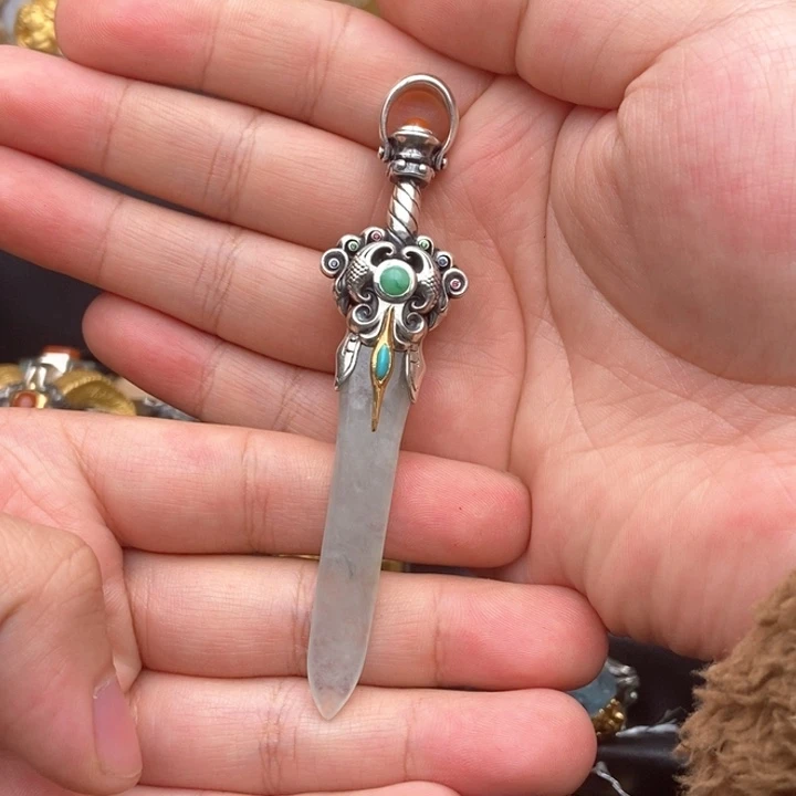 【闪购商品】翡翠颈饰银S925镶嵌s925银翡翠吊坠